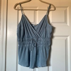 Abercrombie and Fitch blue ribbed cropped blouse
